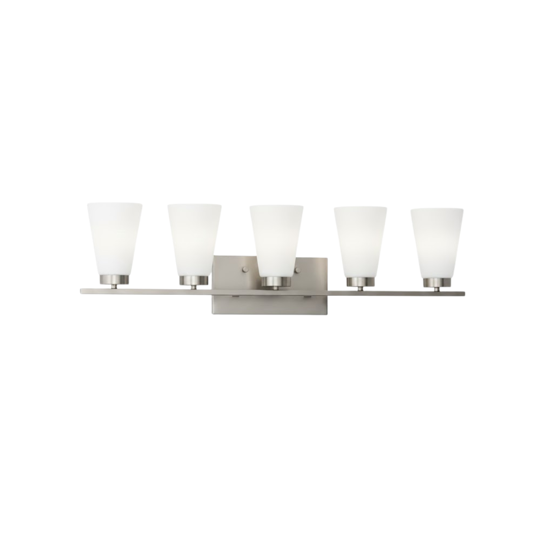 Aria 5-Light Frosted Cone Glass Vanity - NK