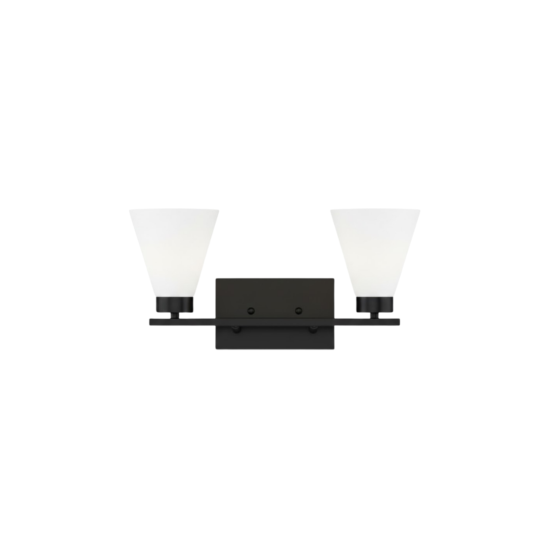 Aria 2-Light Frosted Cone Glass Vanity - MB