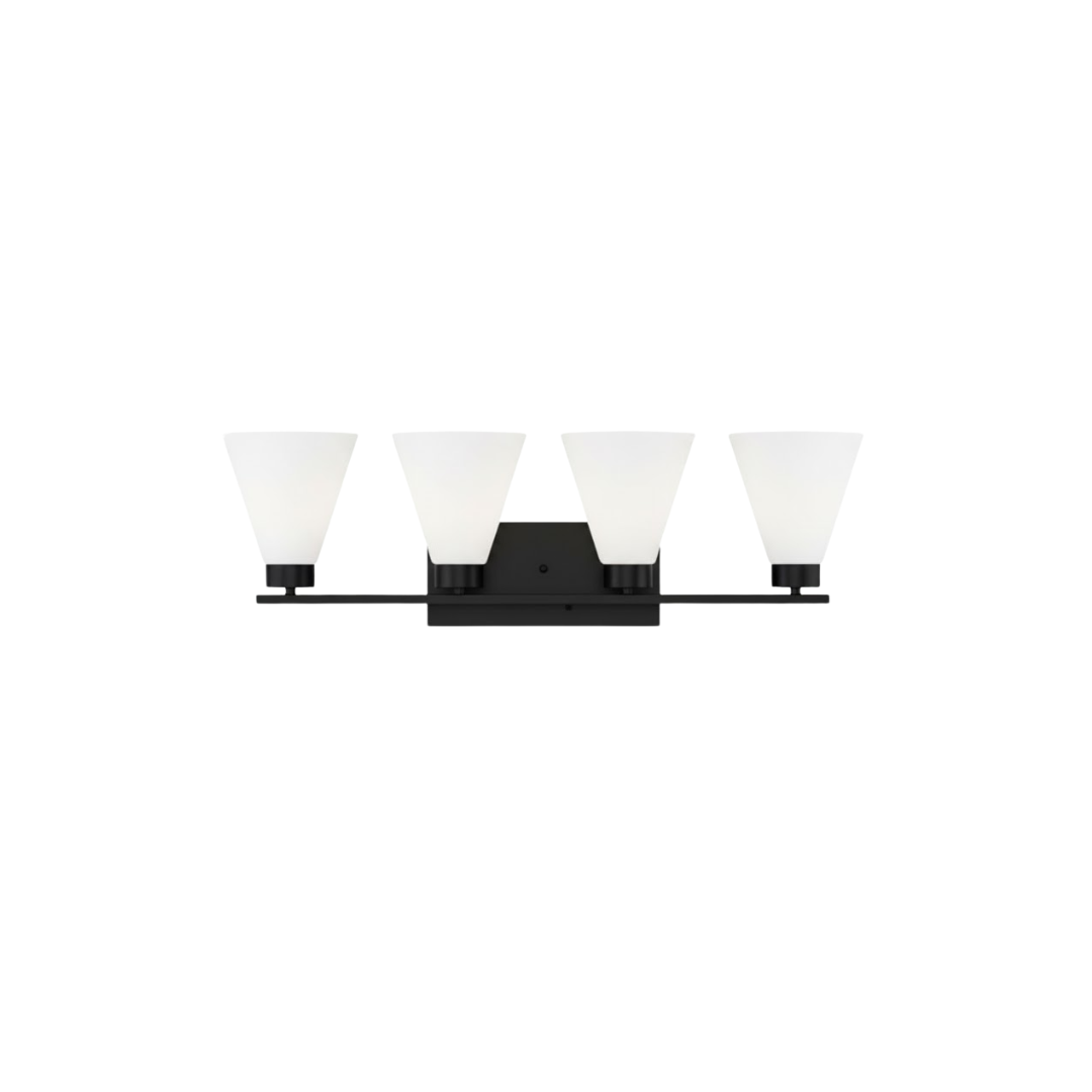 Aria 4-Light Frosted Cone Glass Vanity - MB