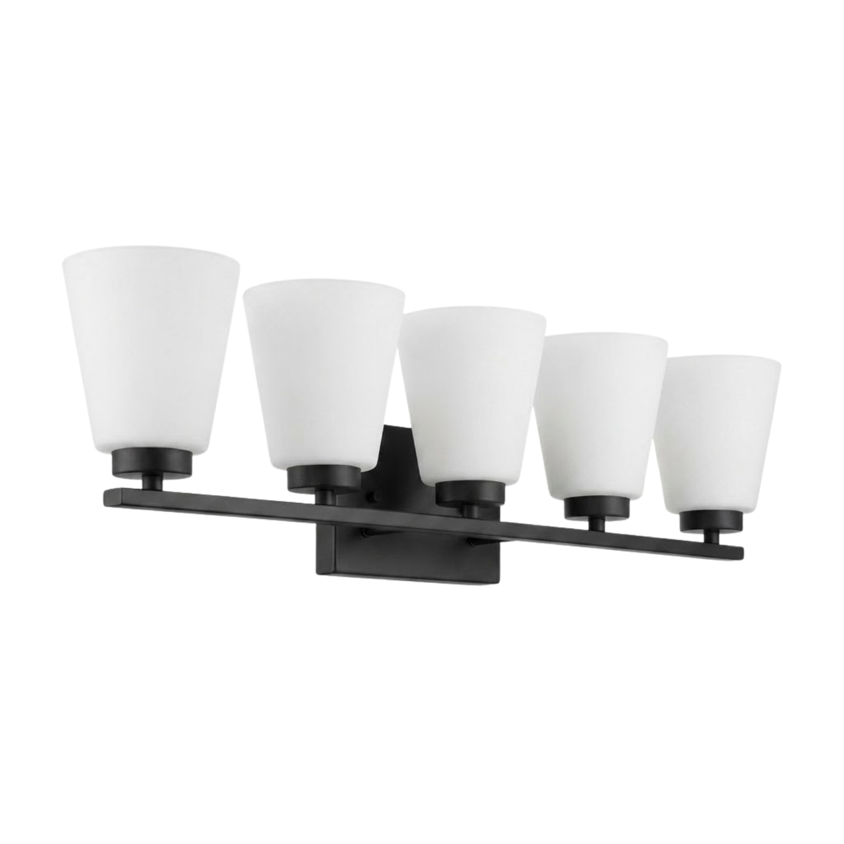 Aria 5-Light Frosted Cone Glass Vanity - MB