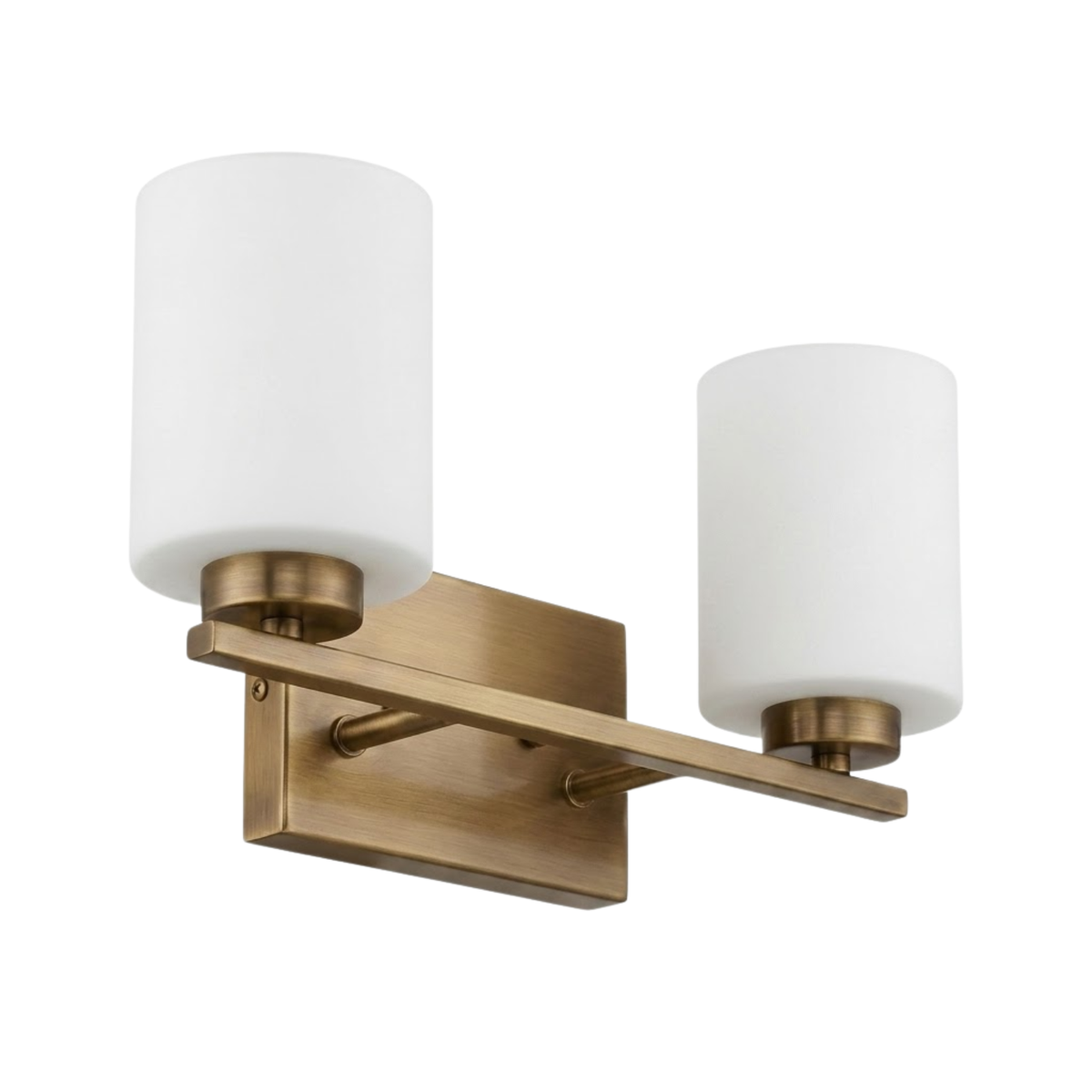 2-Light White Glass Vanity - BB
