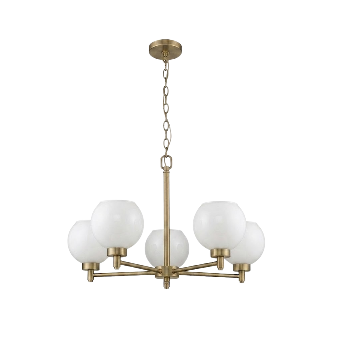 Mincio 5-Light Opal Globe Chandelier - BB