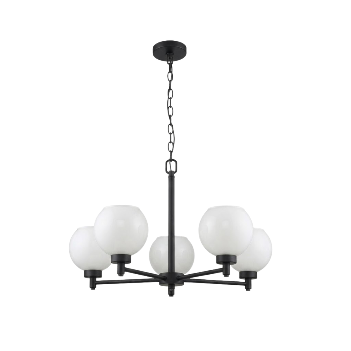 Mincio 5-Light Opal Globe Chandelier - MB