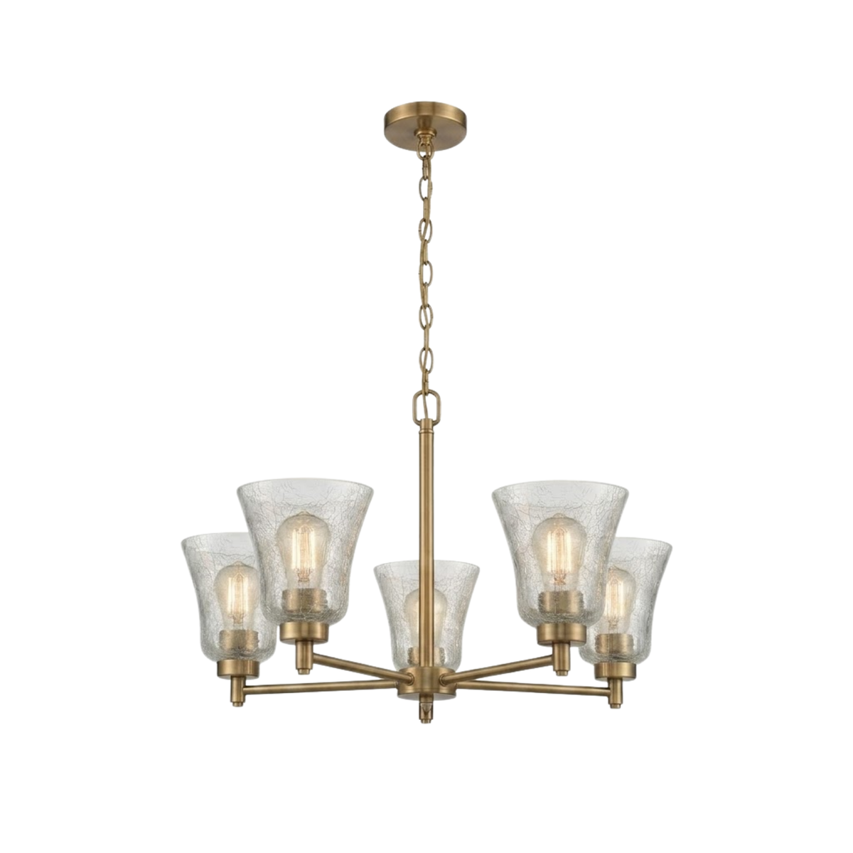 Mincio 5-Light Crackle Taper Glass Chandelier - BB