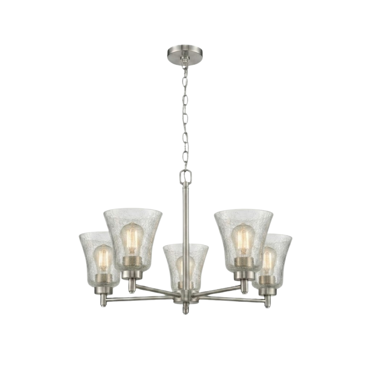 Mincio 5-Light Crackle Taper Glass Chandelier - NK
