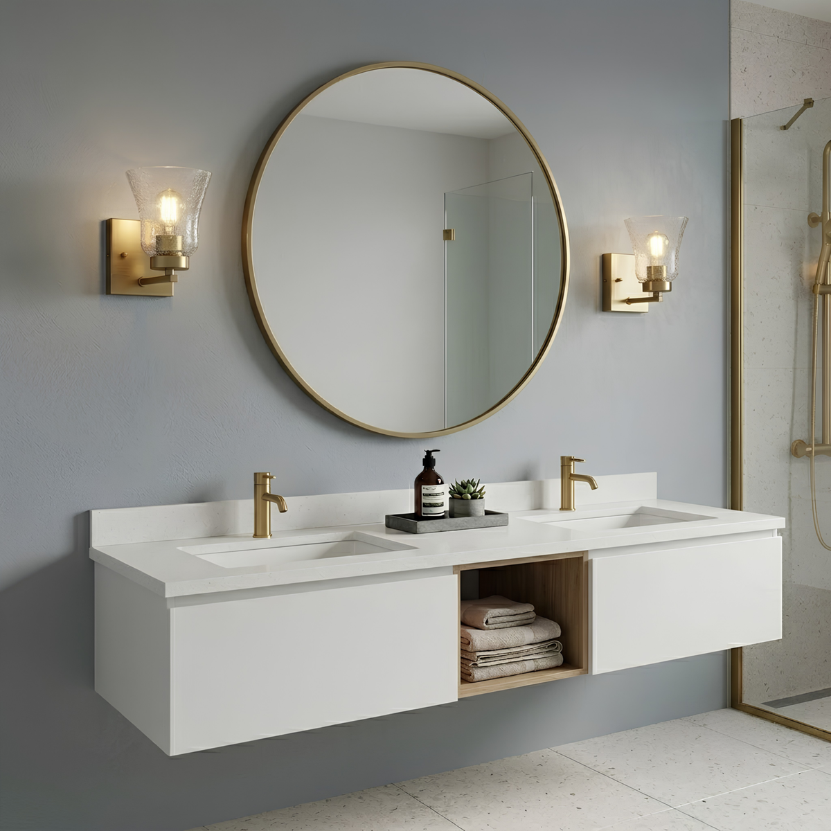 Mincio 1-Light Crackle Taper Glass Sconce - BB