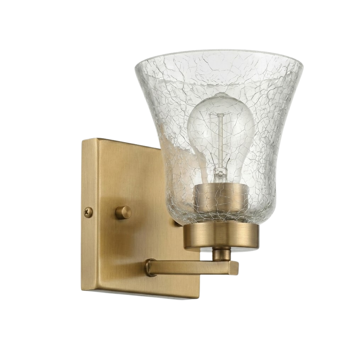 Mincio 1-Light Crackle Taper Glass Sconce - BB