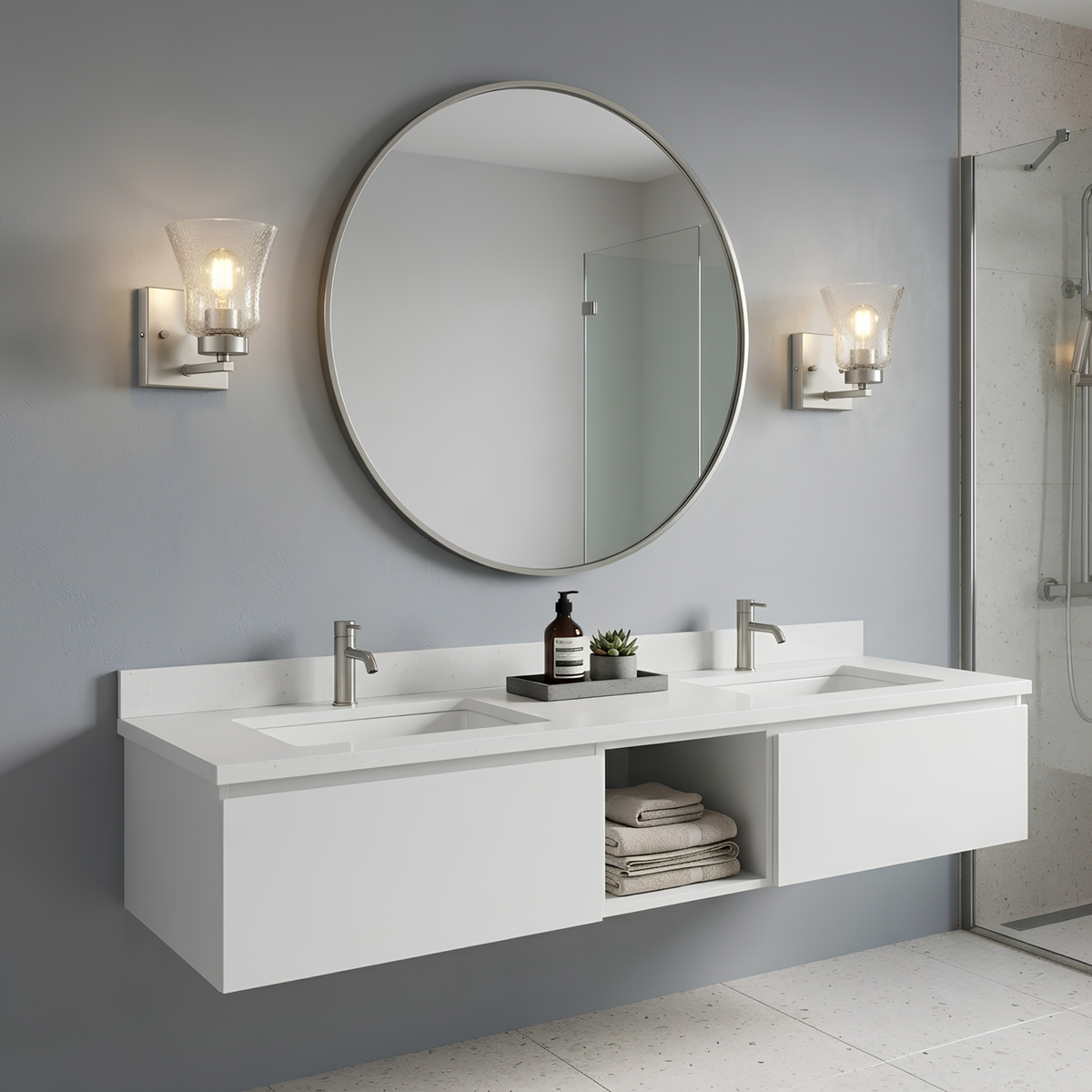 Mincio 1-Light Crackle Taper Glass Sconce - NK