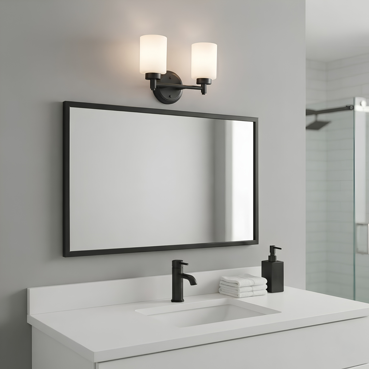 Mincio 2-Light Opal Glass Vanity - MB