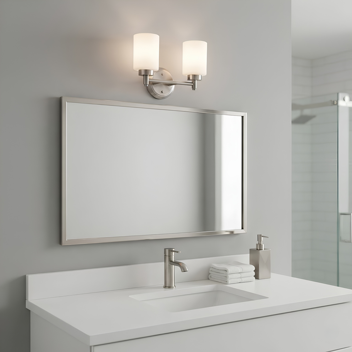 Mincio 2-Light Opal Glass Vanity - NK