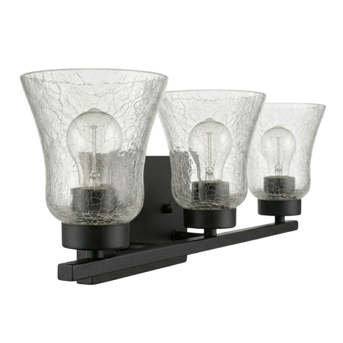 Mincio 3-Light Crackle Taper Glass Vanity - MB