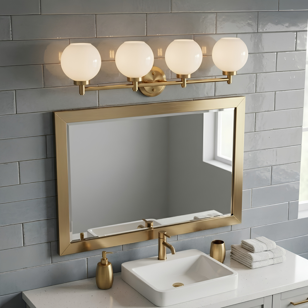 Mincio 4-Light Opal Globe Vanity - BB
