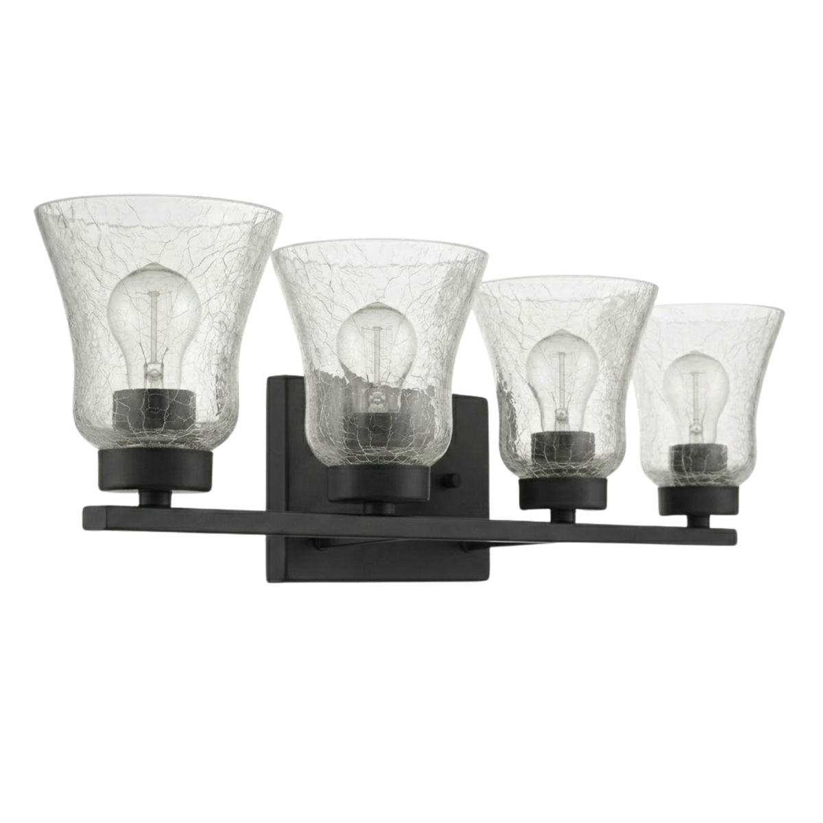 Mincio 4-Light Crackle Taper Glass Vanity - MB