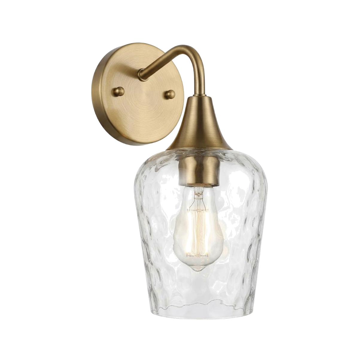 1-light Hammered Clear Glass Sconce - BB