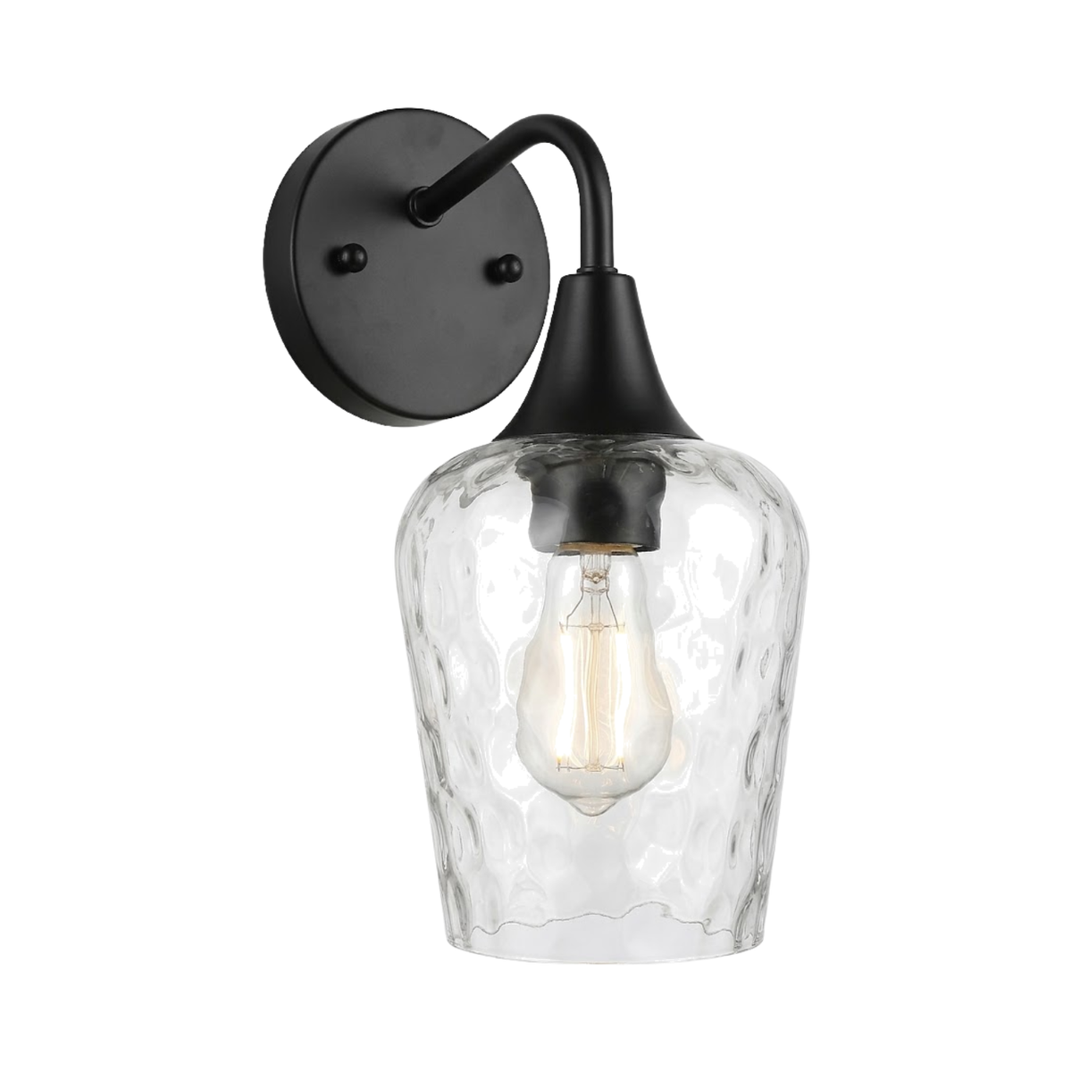 1-light Hammered Clear Glass Sconce - MB