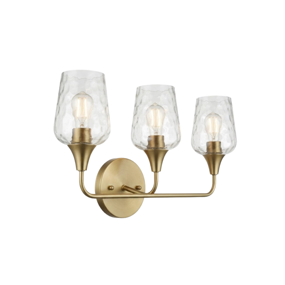 3-Light Hammered Clear Glass Vanity - BB