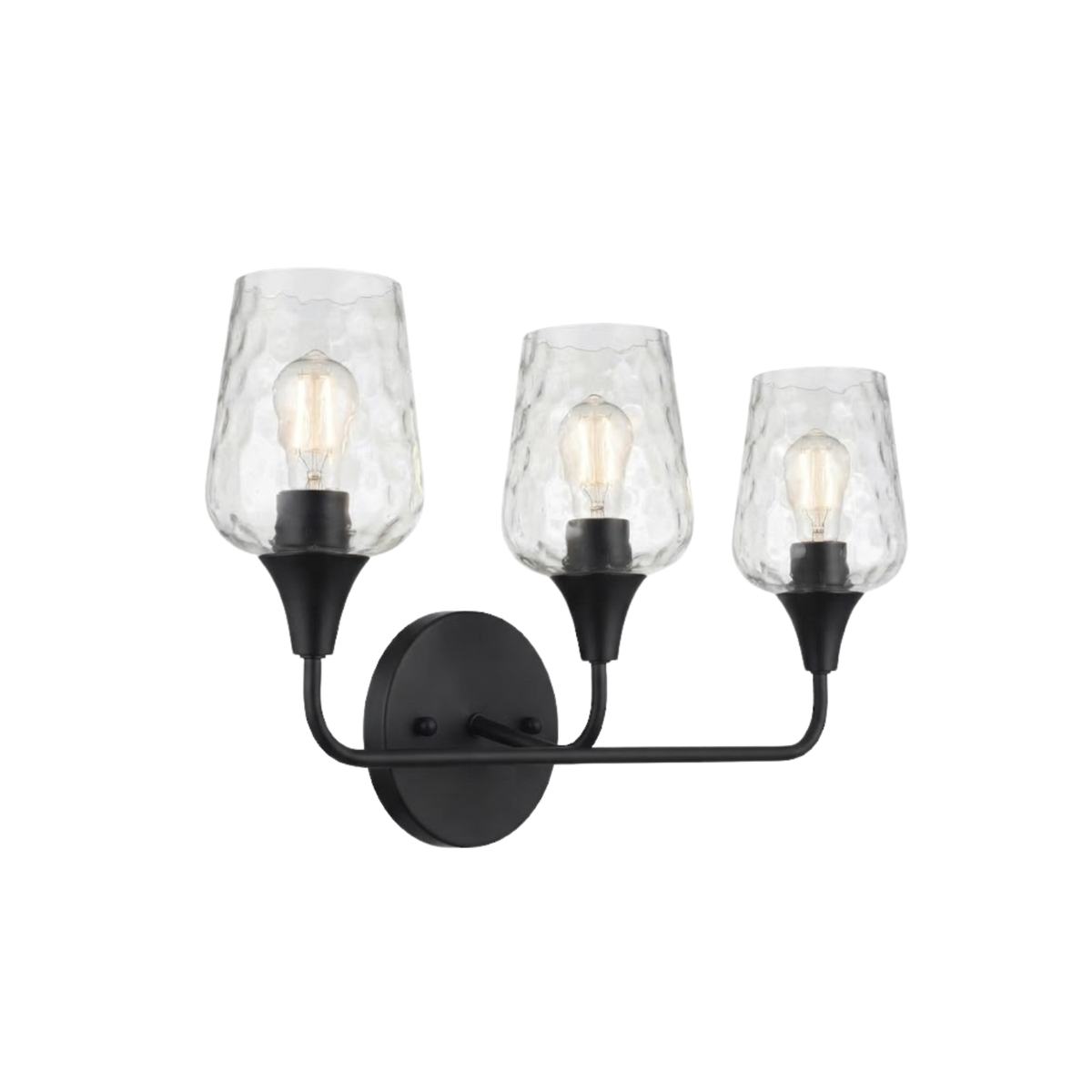 3-Light Hammered Clear Glass Vanity - MB