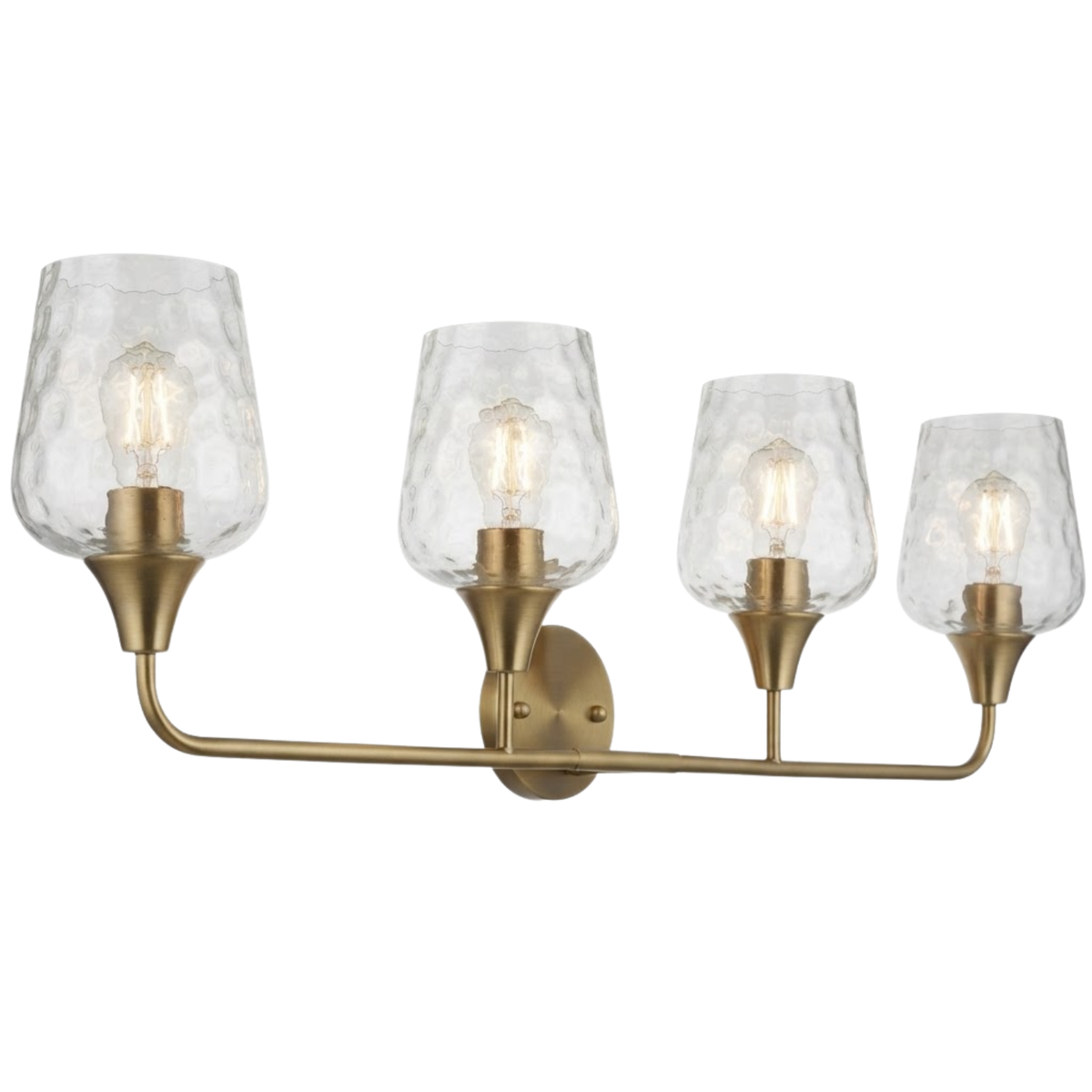 4-Light Hammered Clear Glass Vanity - BB