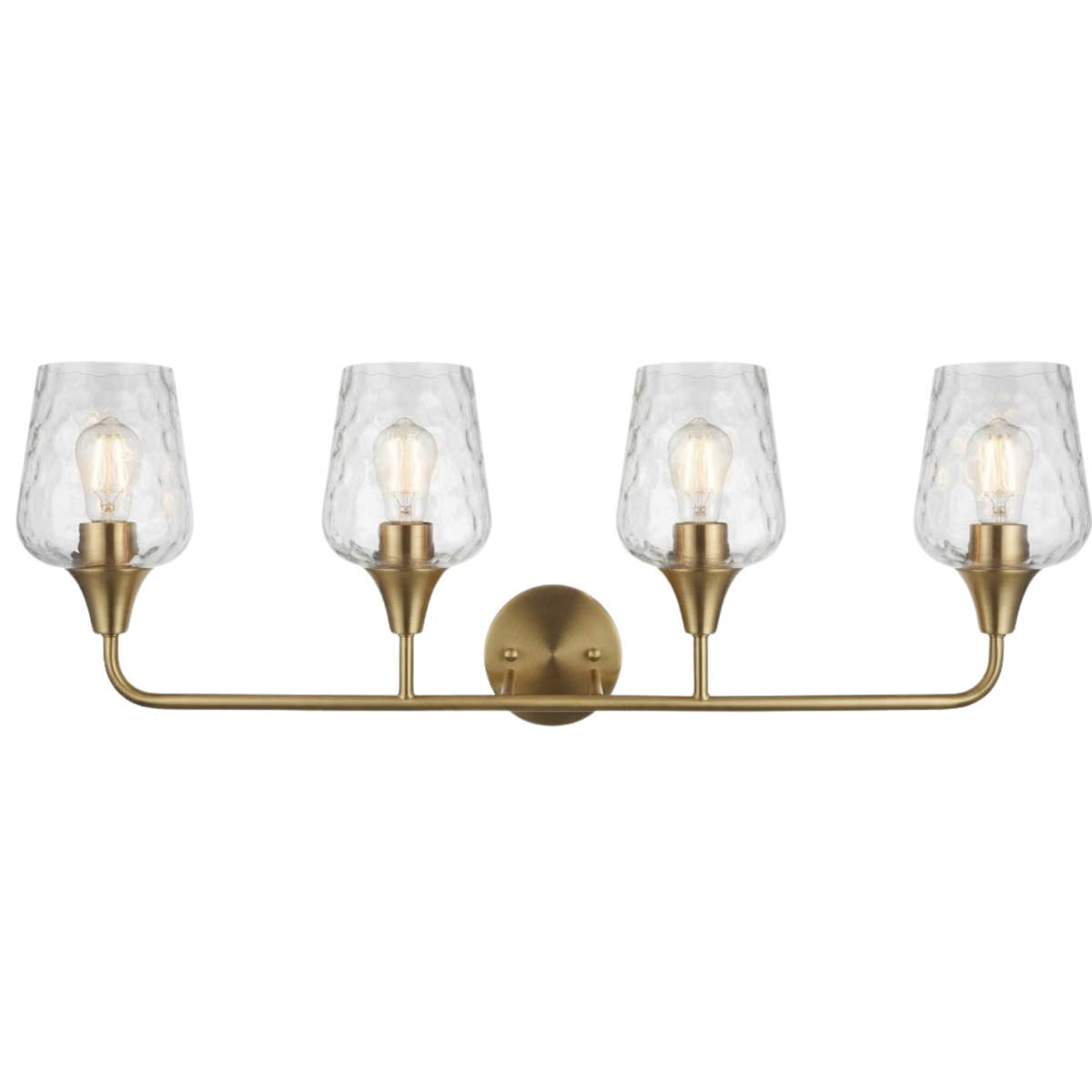 4-Light Hammered Clear Glass Vanity - BB