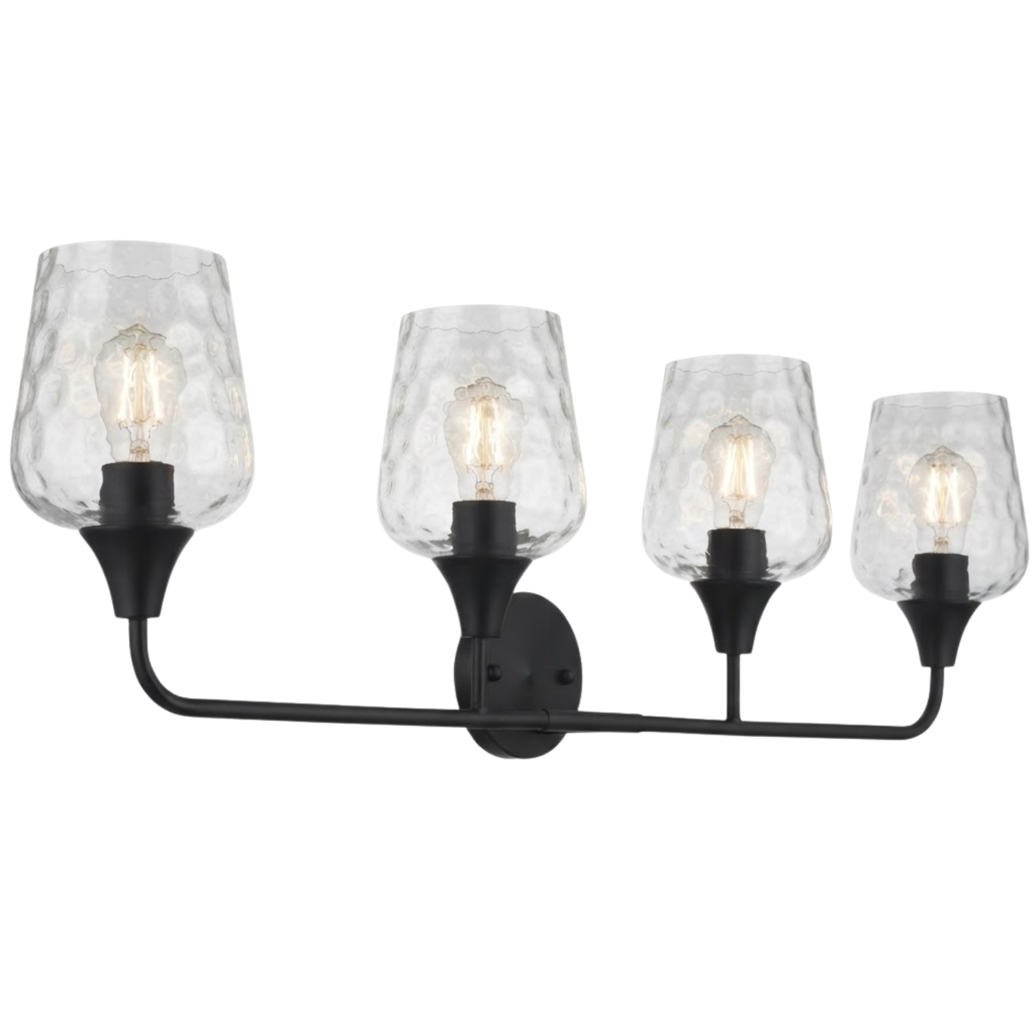 4-Light Hammered Clear Glass Vanity - MB
