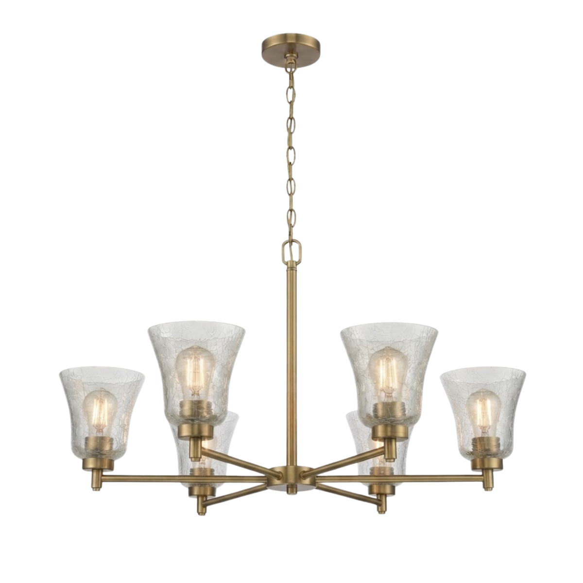 Mincio 6-Light Crackle Taper Glass Chandelier