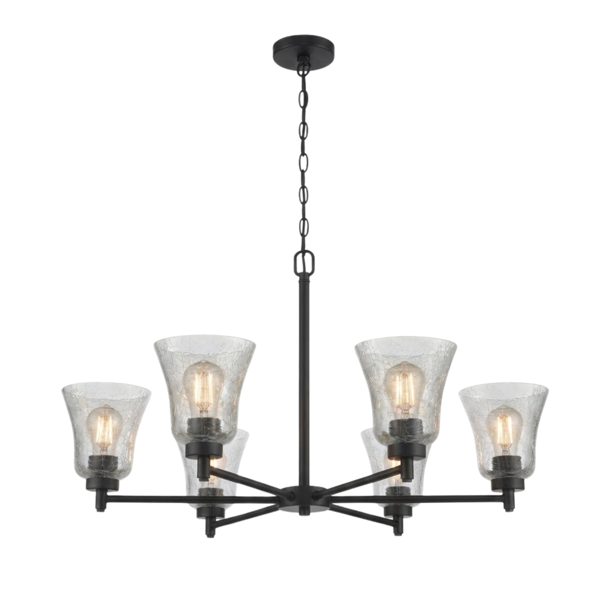 Mincio 6-Light Crackle Taper Glass Chandelier