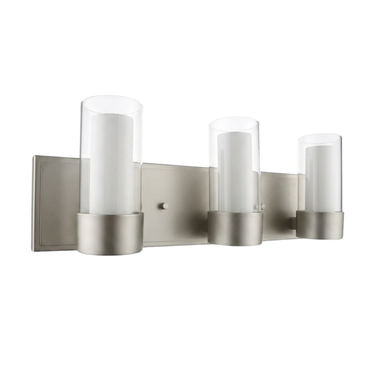 3-Light Clear/White Glass Vanity Champagne