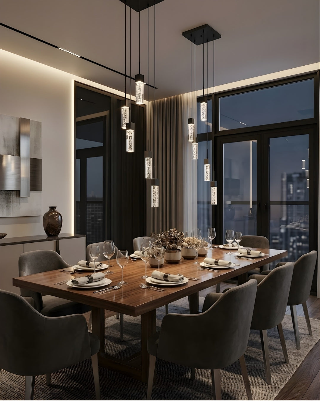 Pixi 5-Light Illuminated Glass Cube Pendant