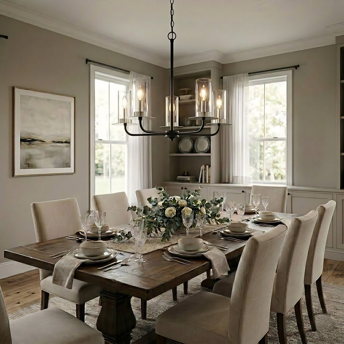 Aura 5-Light Chandelier Clear Glass