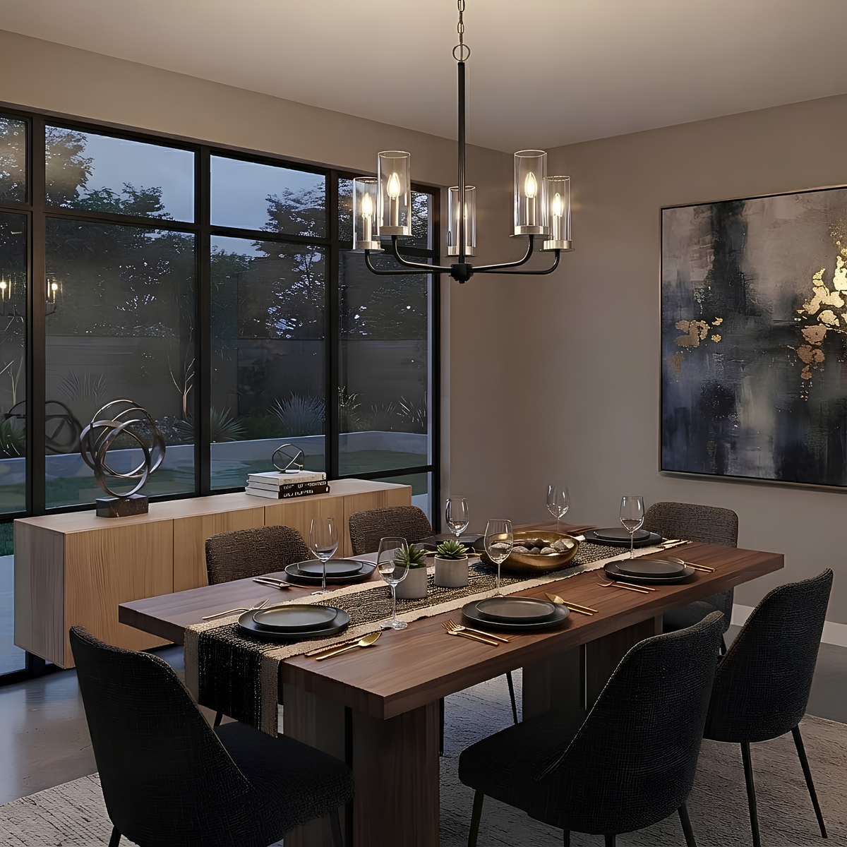 Aura 5-Light Chandelier Clear Glass