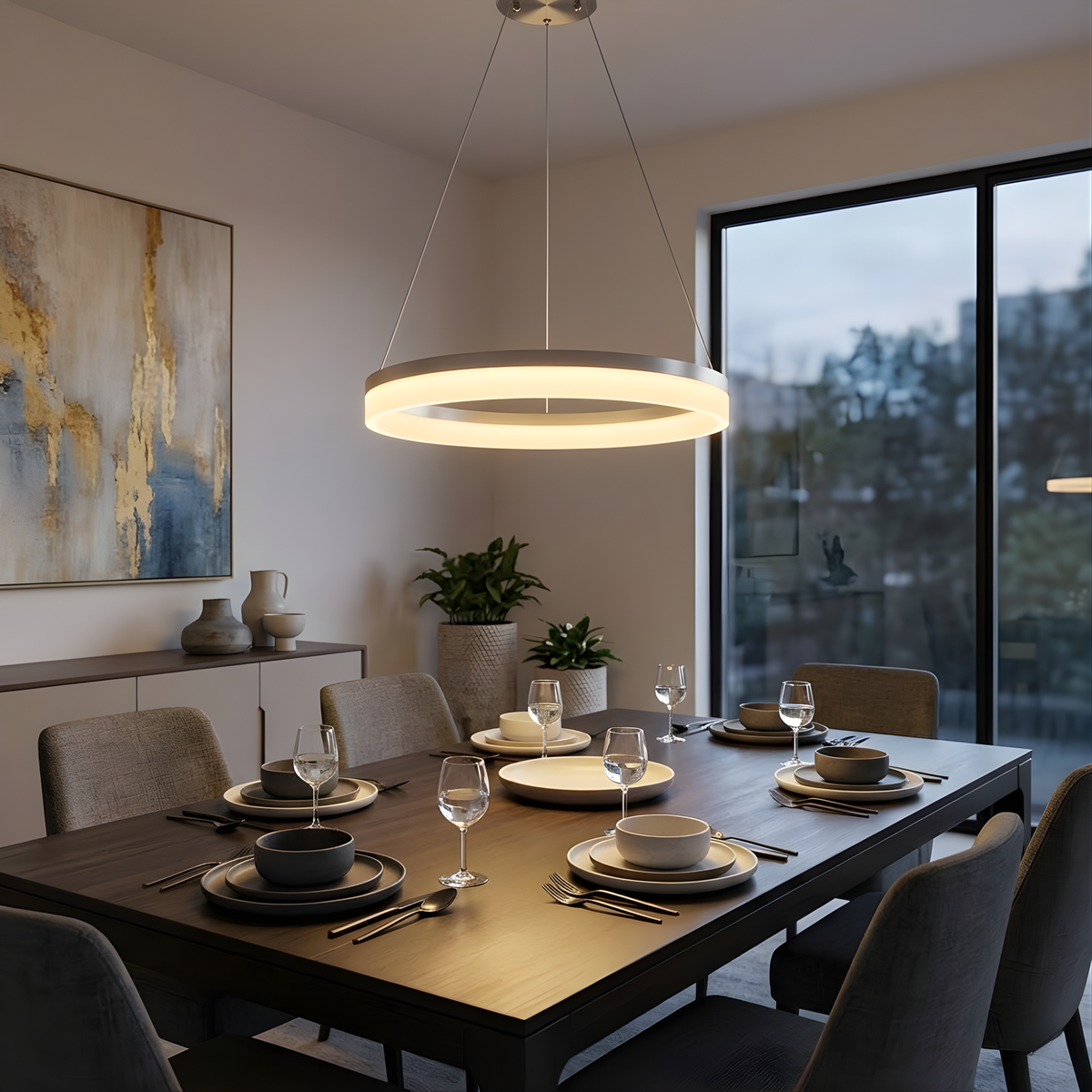 Elio 24" LED Halo Lens Pendant