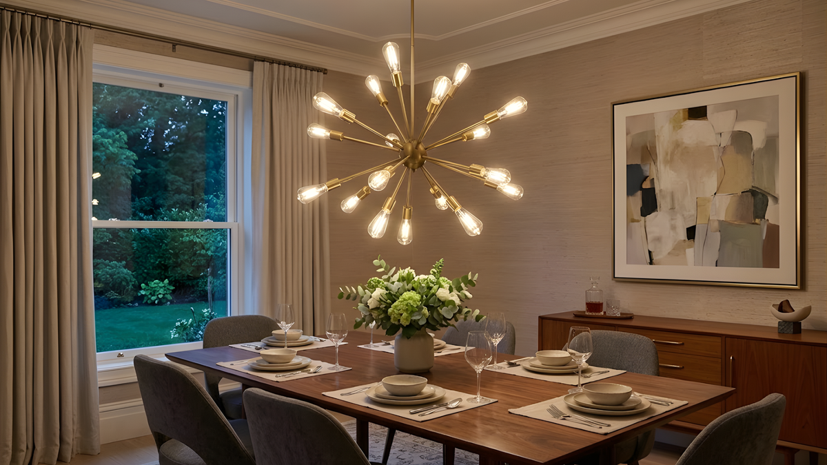 18-Light Odyssey Chandelier - Matte Black/Brushed Brass