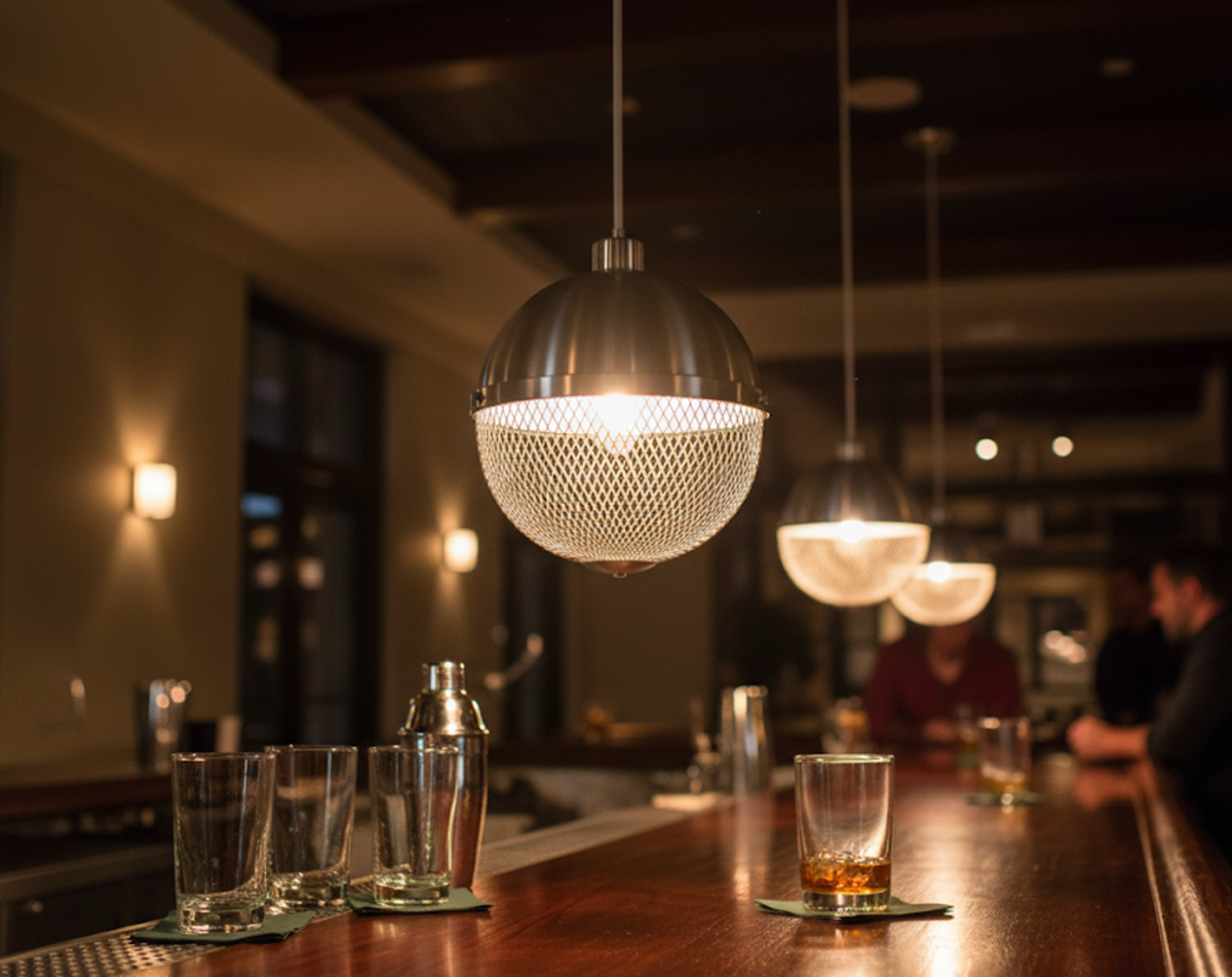 Parma 1-Light Metal and Mesh Globe Pendant
