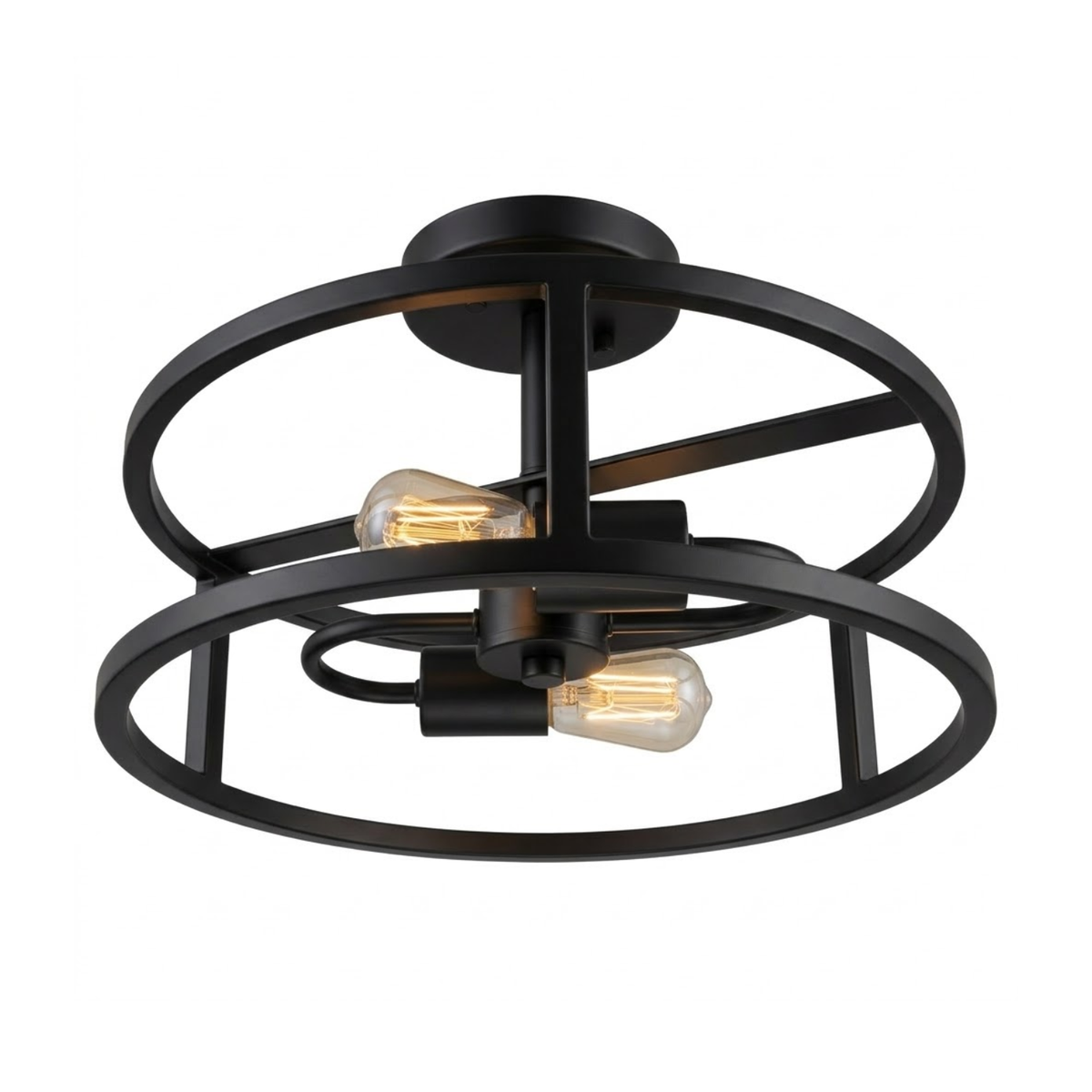Charles 2-Light Round Open Semi-Flush Mount