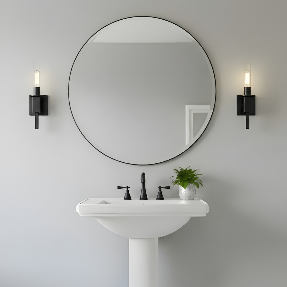 Roma 1-Light LED Clear Tube Glass Sconce