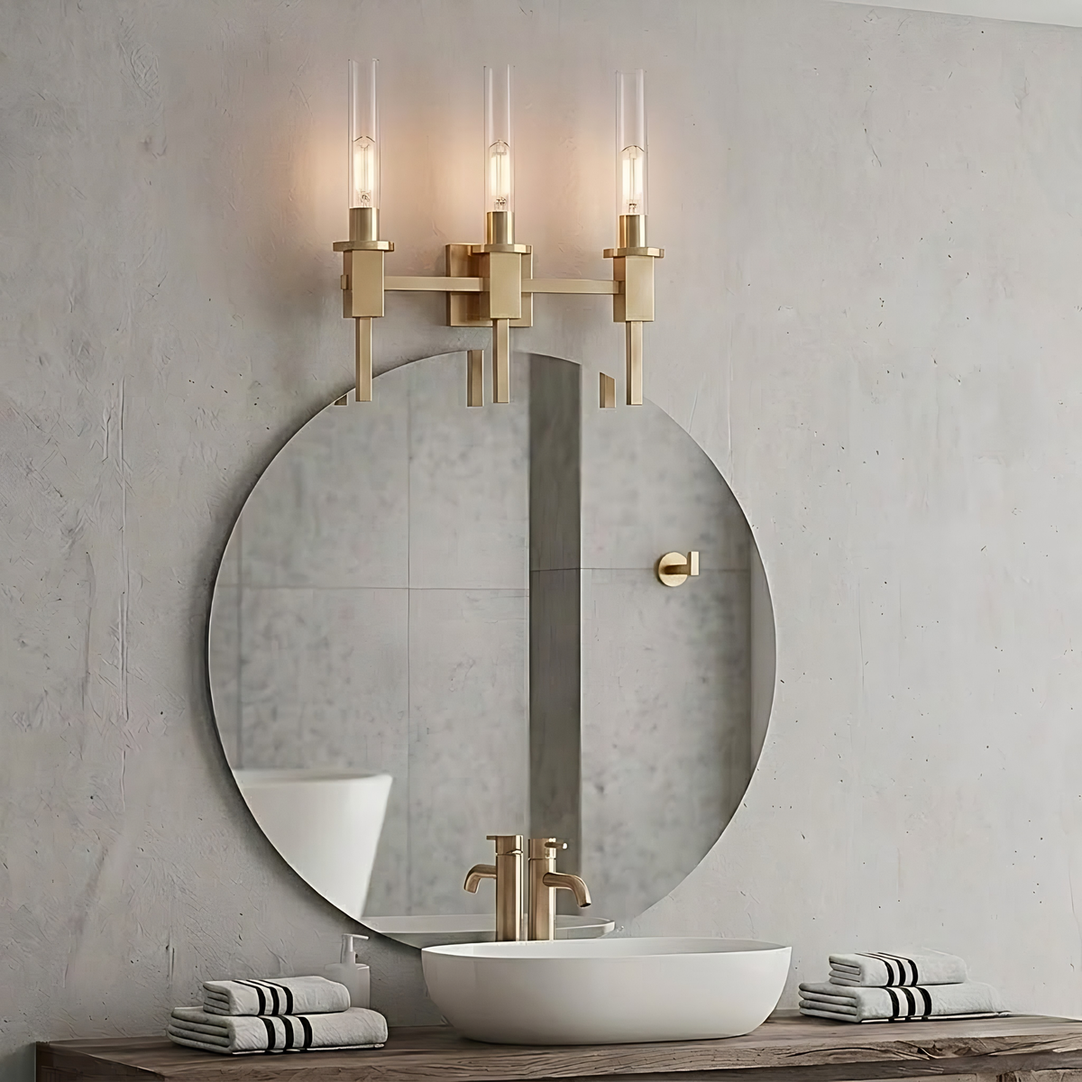 Roma 3-Light LED Clear Tube Glass Sconce