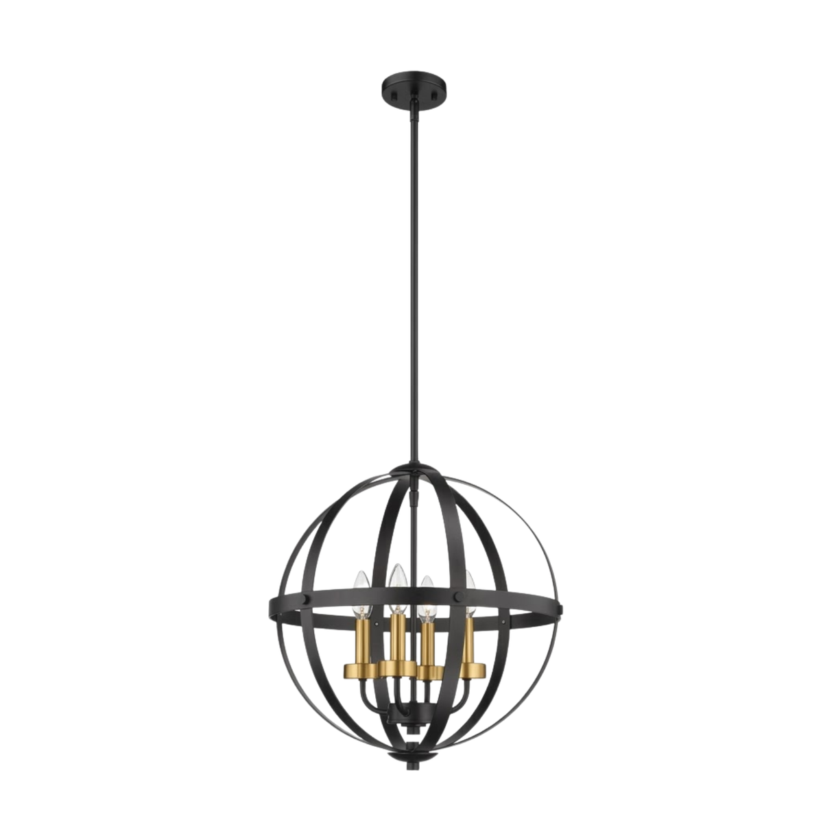 Aura 18" 4-Light Strap Steel Sphere