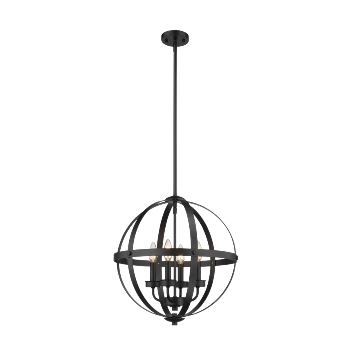 Aura 18" 4-Light Strap Steel Sphere