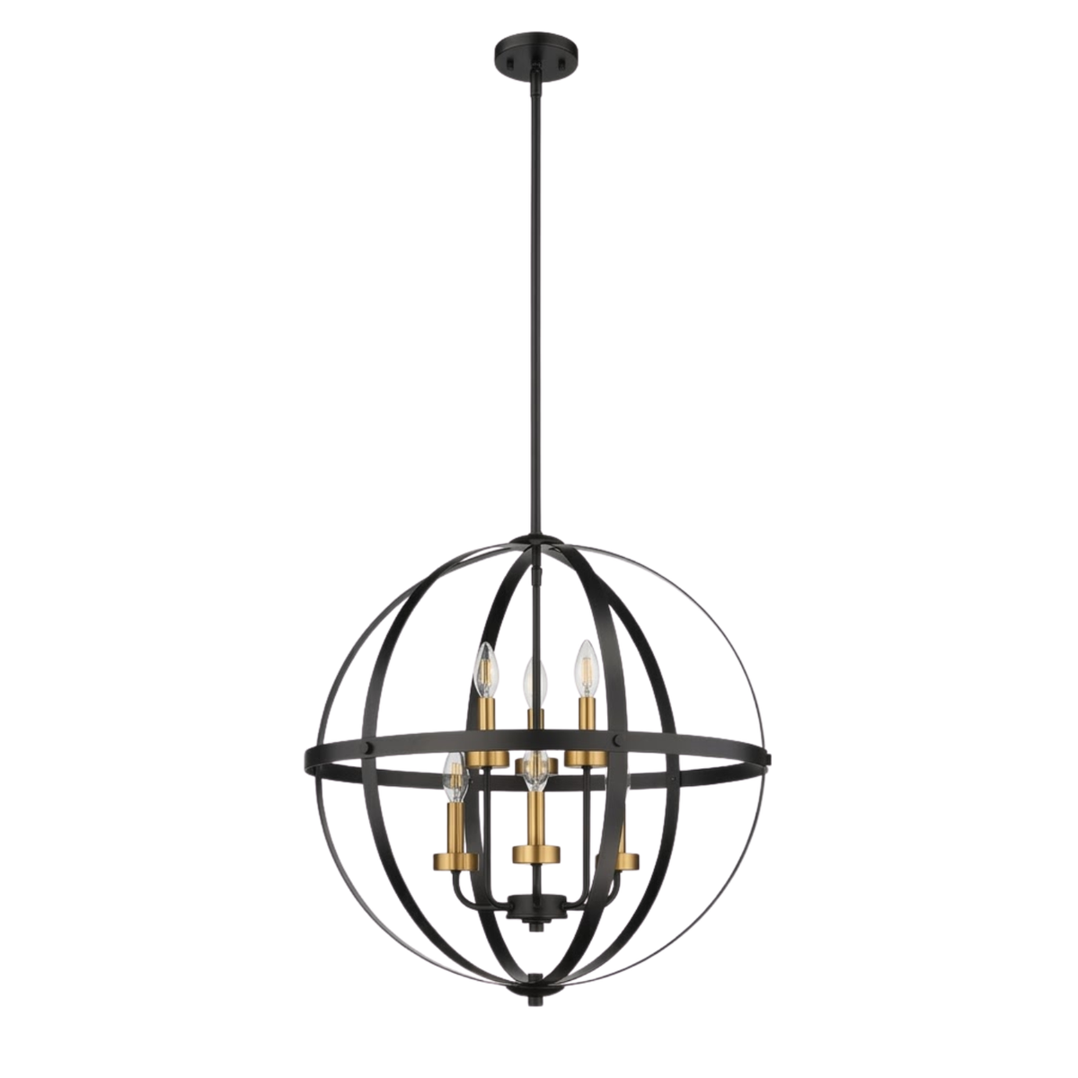 Aura 24" 4-Light Strap Steel Sphere