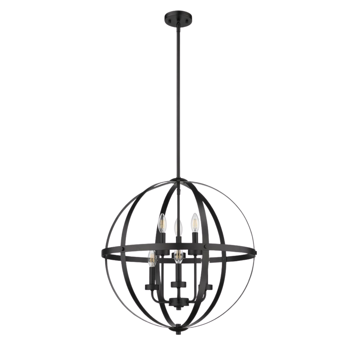 Aura 24" 4-Light Strap Steel Sphere