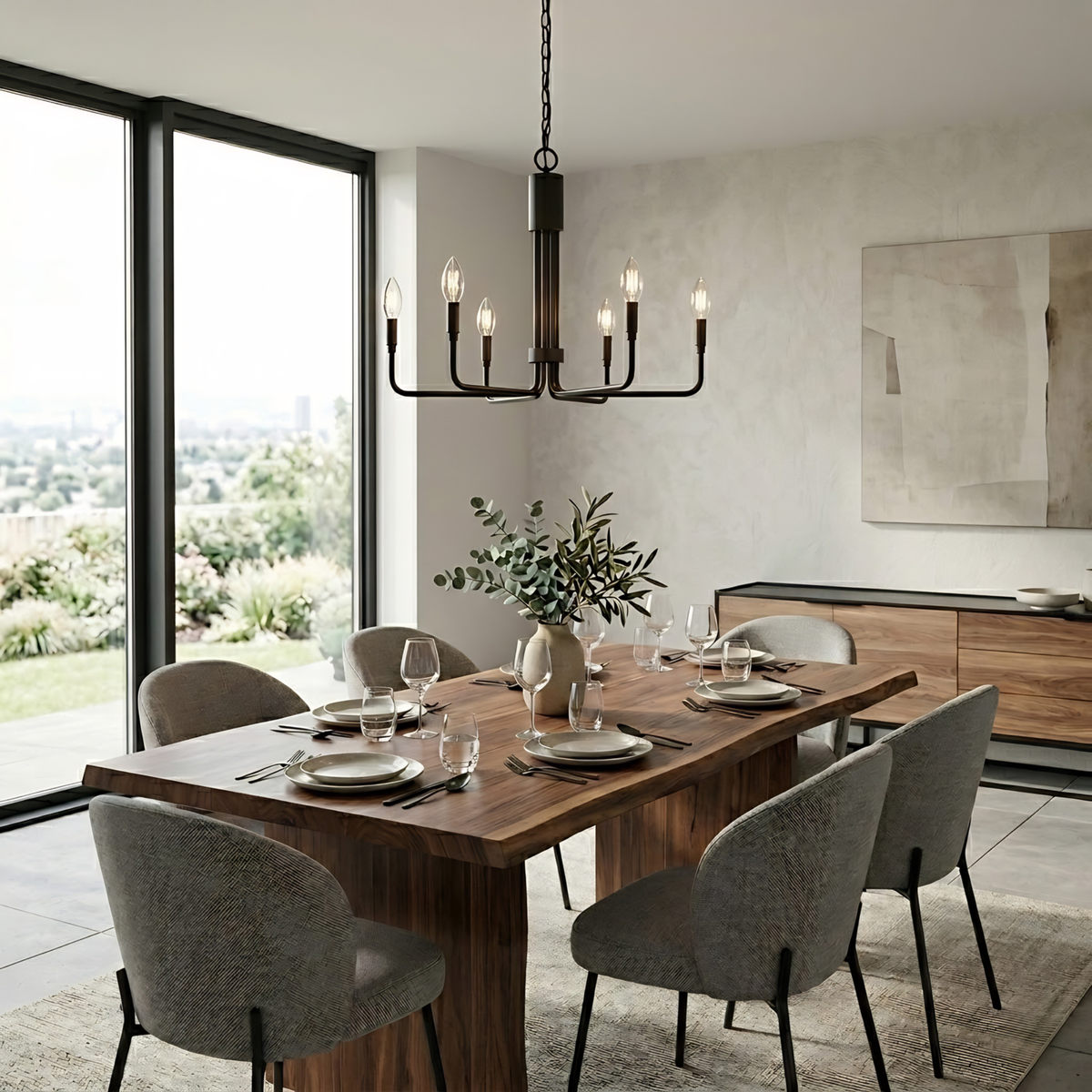 Alph 6-Light Flatt Bottom Chandelier