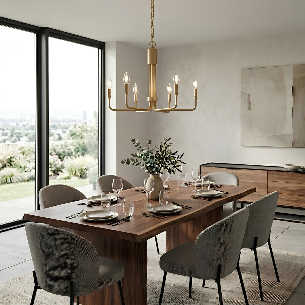 Alph 6-Light Flatt Bottom Chandelier
