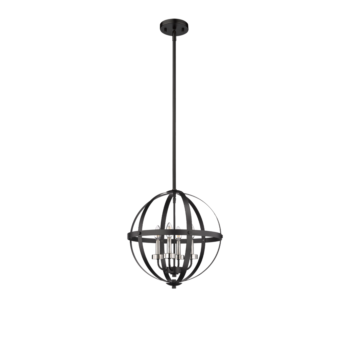 Aura 12" 3-Light Strap Steel Sphere