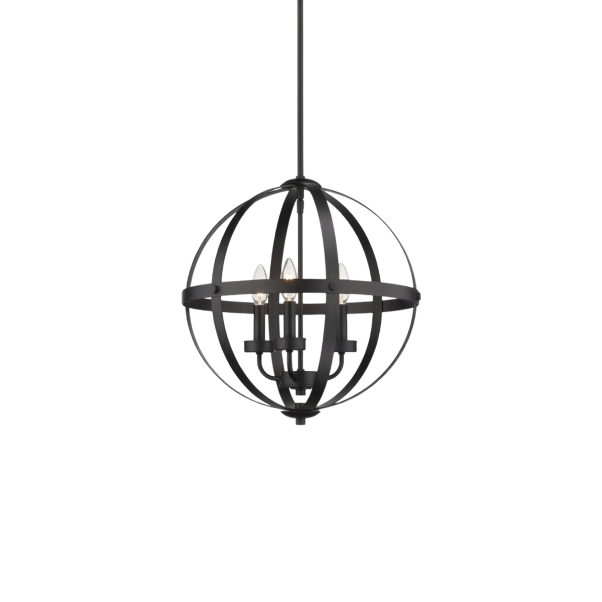Aura 12" 3-Light Strap Steel Sphere