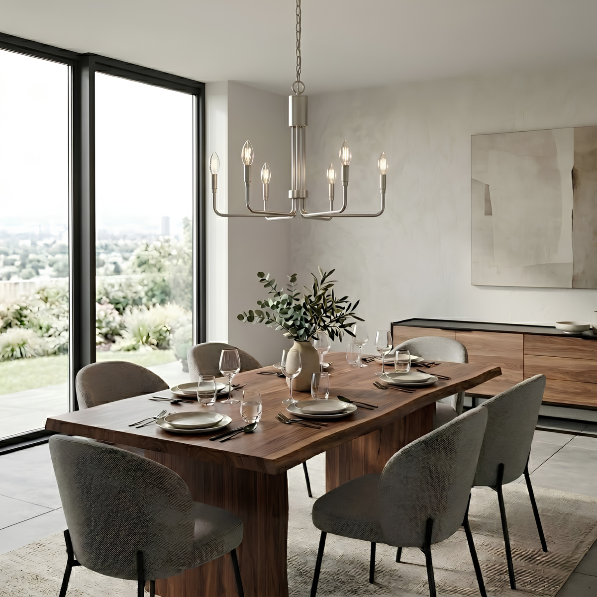 Alph 6-Light Flatt Bottom Chandelier
