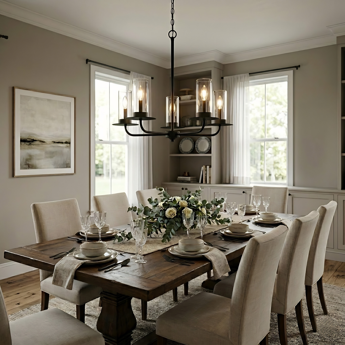Aura 5-Light Chandelier Clear Glass