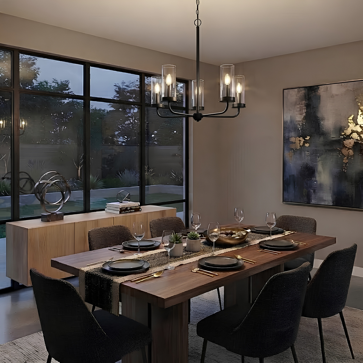 Aura 5-Light Chandelier Clear Glass