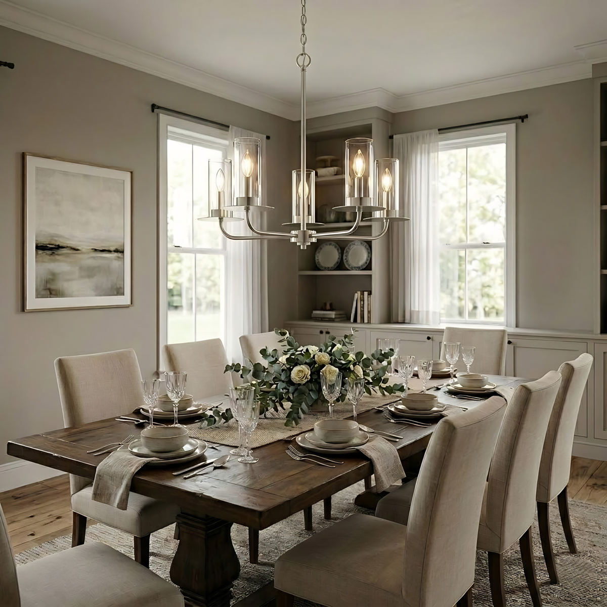 Aura 5-Light Chandelier Clear Glass