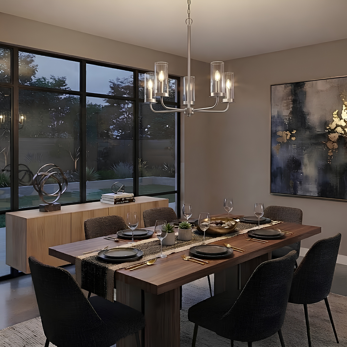 Aura 5-Light Chandelier Clear Glass