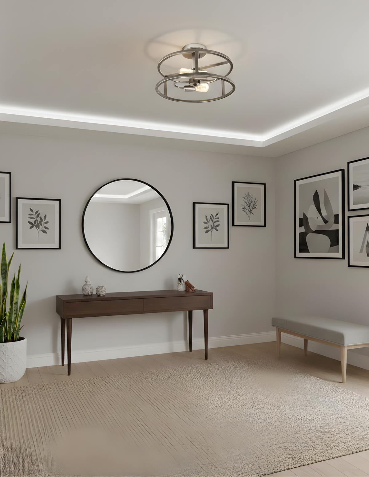 Vivio Charles 2-Light Round Open Dual Mount - Brushed Nickel